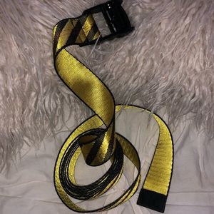 Fashion Nova: Proceed w/ caution belt (yellow)